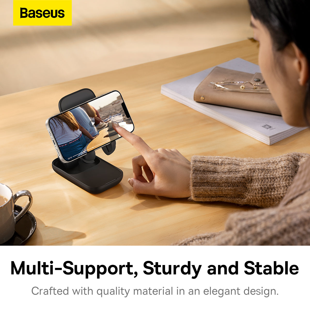 Baseus Seashell Series Folding Phone Stand Cluster Black