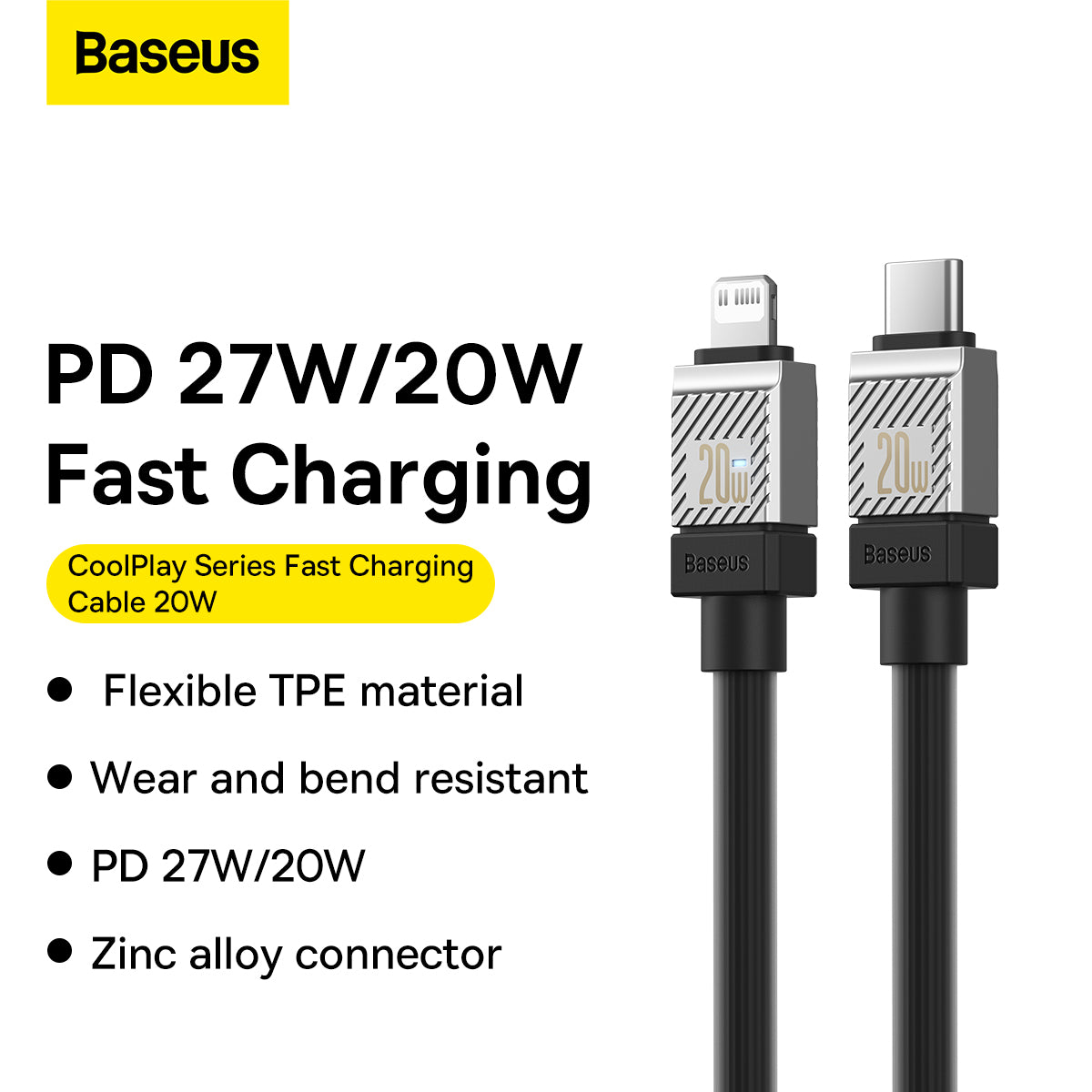 Baseus CoolPlay Series Fast Charging Cable Type-C to iPhone 20W 1m Black