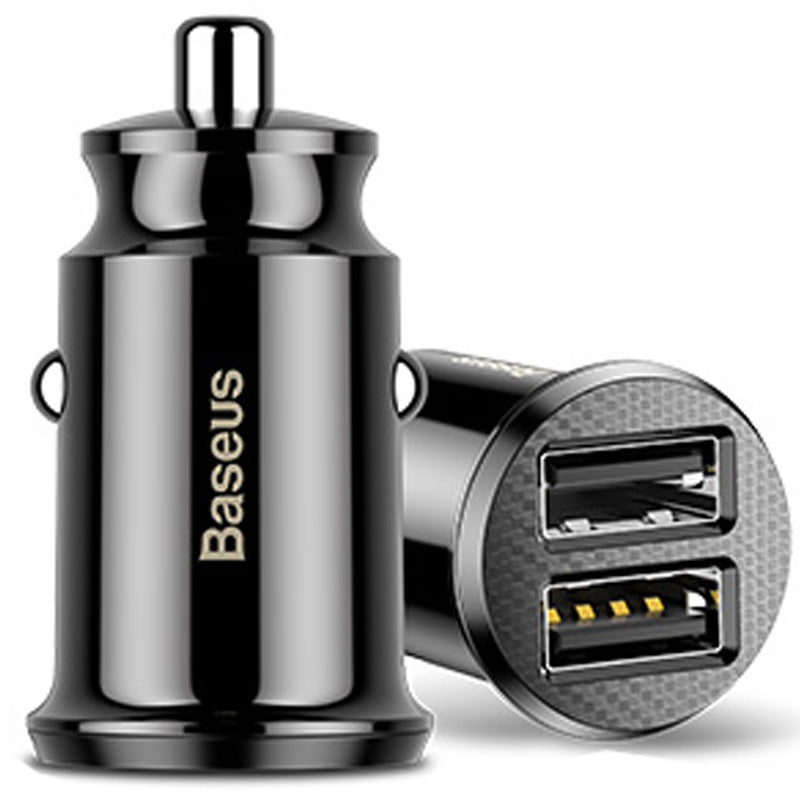 Baseus Grain Car Charger (Dual USB 5V 3.1A ) Black