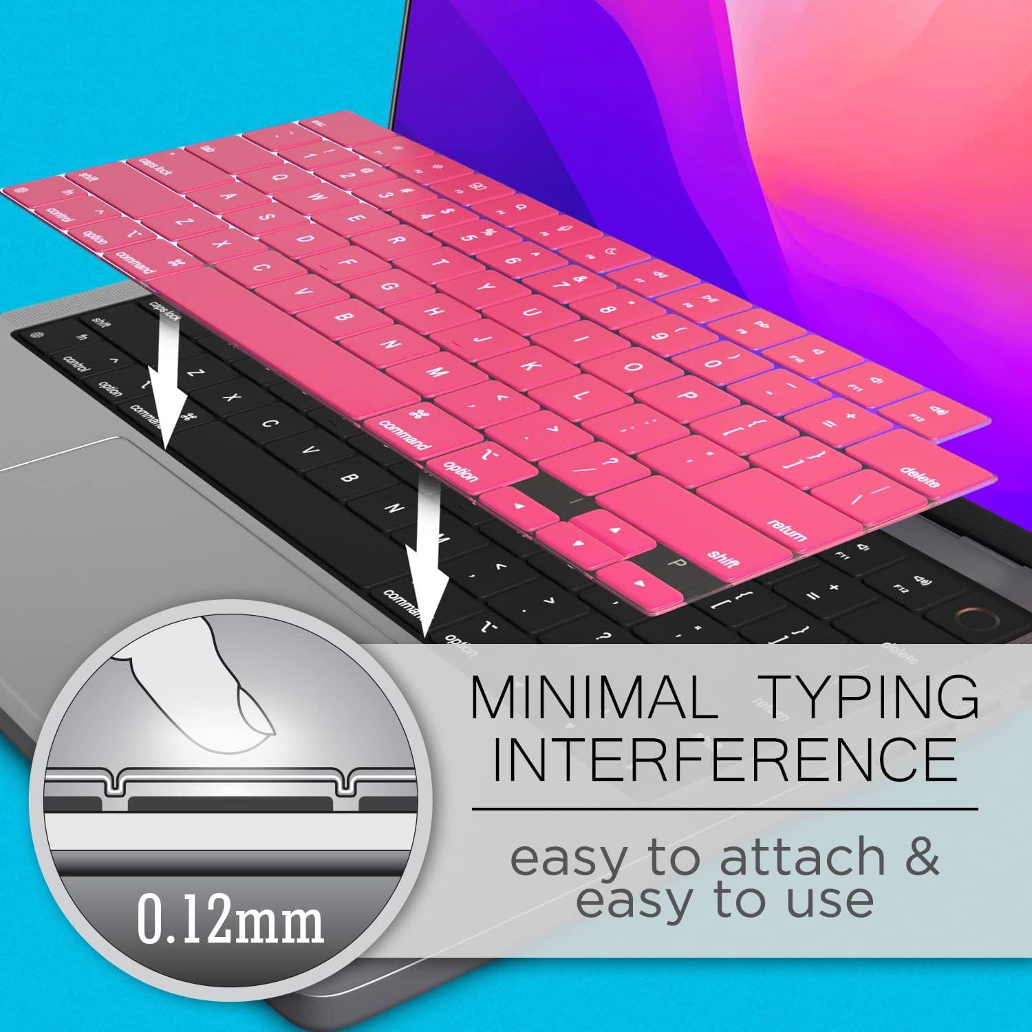 MacBook Air 13 (M4, 2025) A3240 Keyboard Cover Skin [Pink]