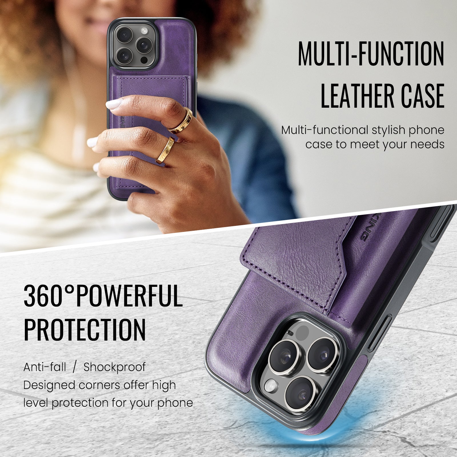 iPhone 16 Pro DG.Ming MagSafe Wallet Case (Purple)