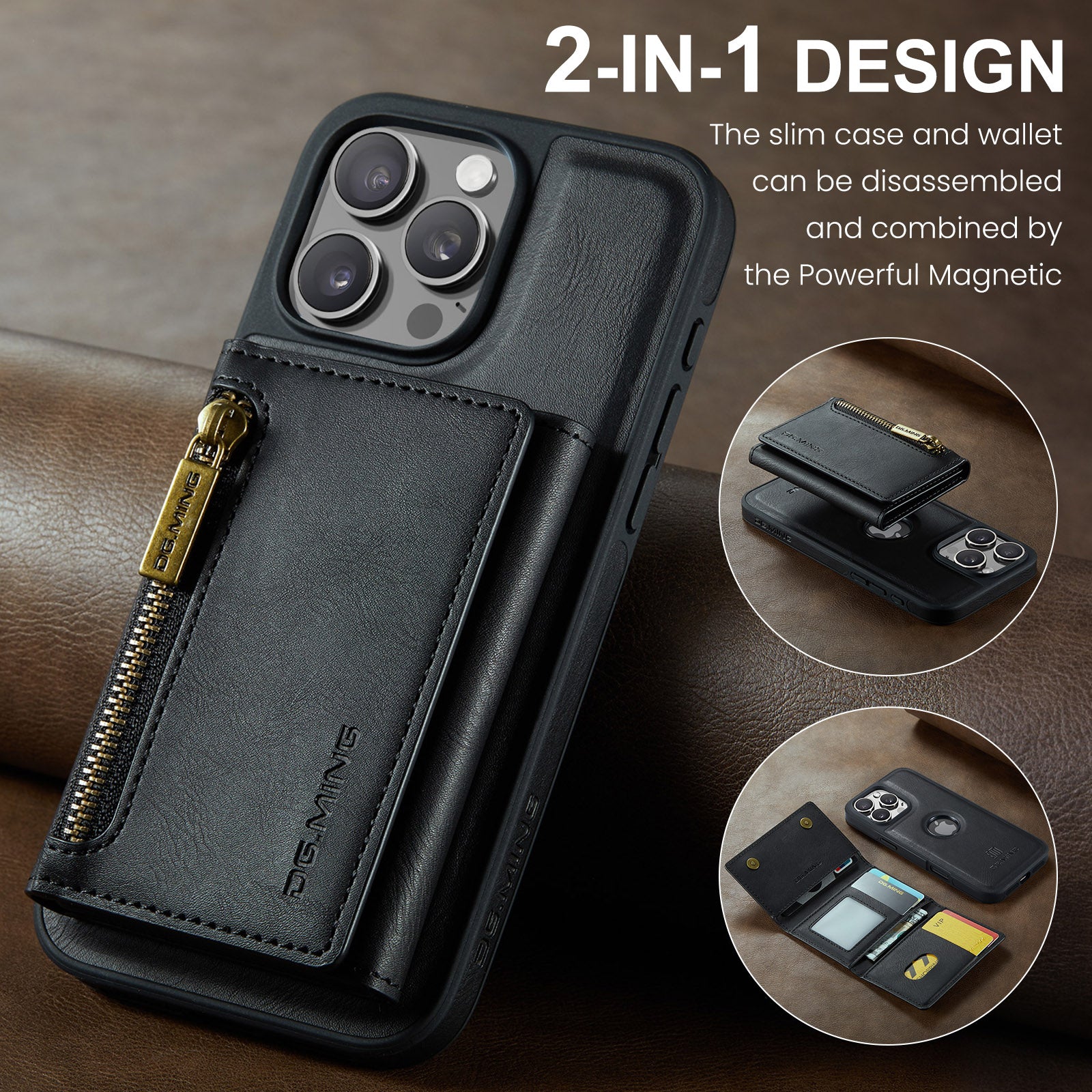 DG.Ming Magnetic Wallet Case for iPhone 16 Pro Max