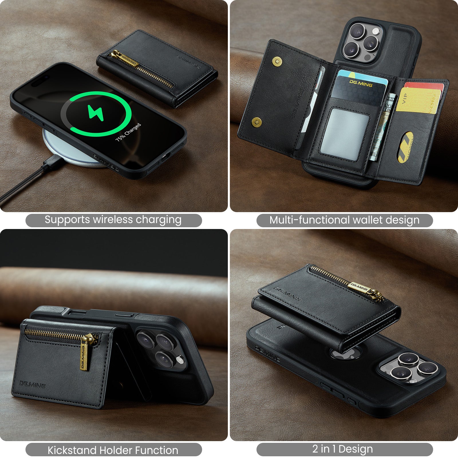 DG.Ming Magnetic Wallet Case for iPhone 16 Pro Max