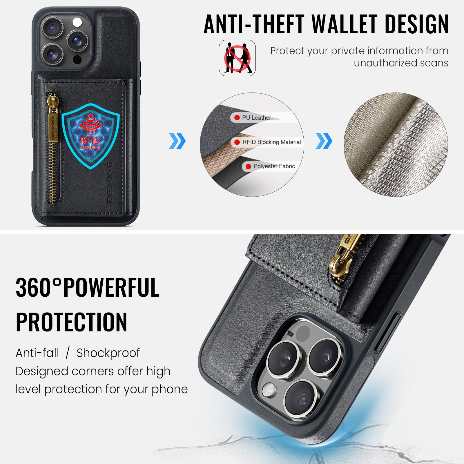 DG.Ming Magnetic Wallet Case for iPhone 16 Pro Max