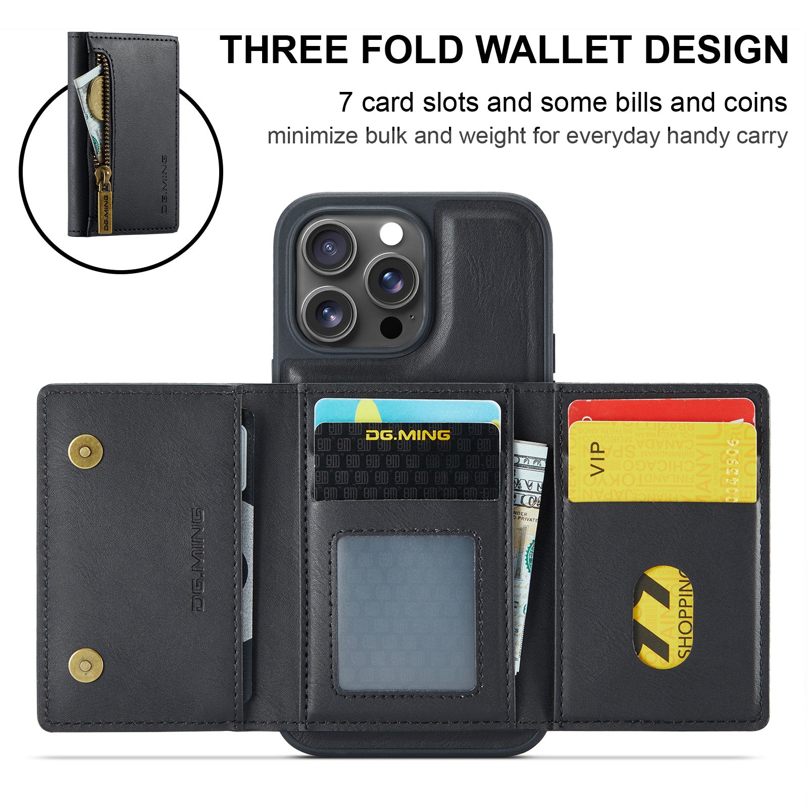 DG.Ming Magnetic Wallet Case for iPhone 16 Pro Max