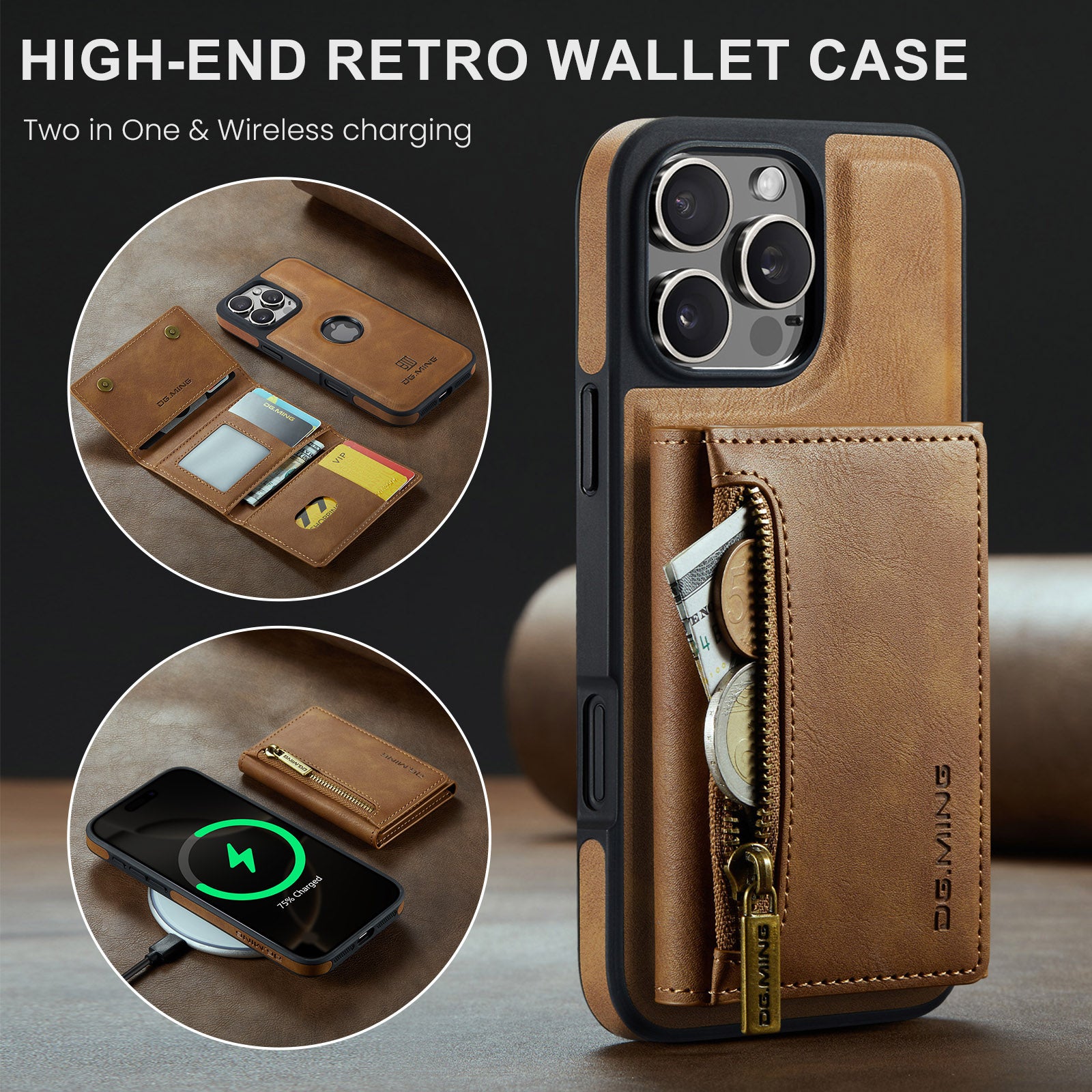 DG.Ming Magnetic Wallet Case for iPhone 16 Pro Max