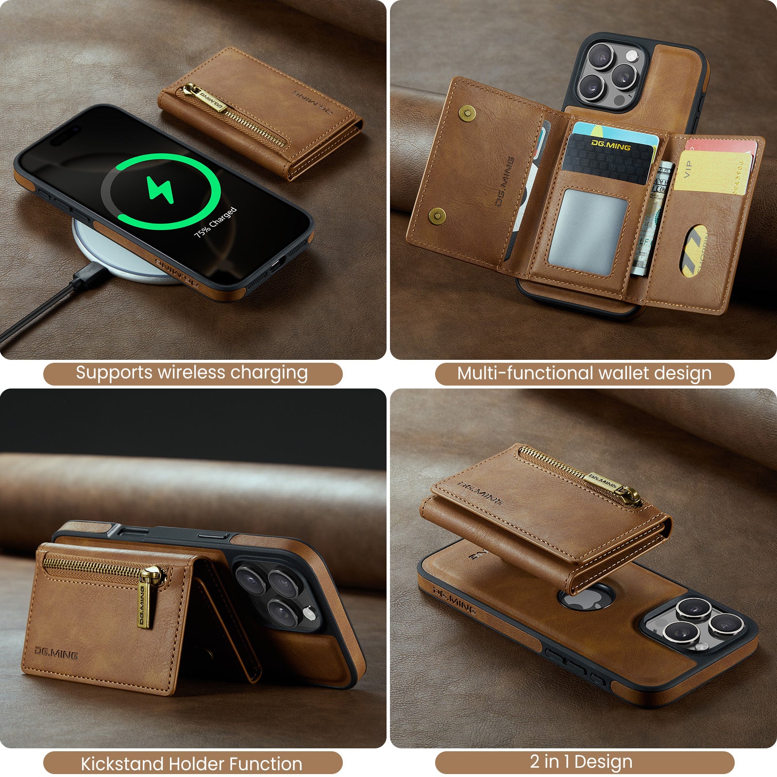 DG.Ming Magnetic Wallet Case for iPhone 16 Pro Max