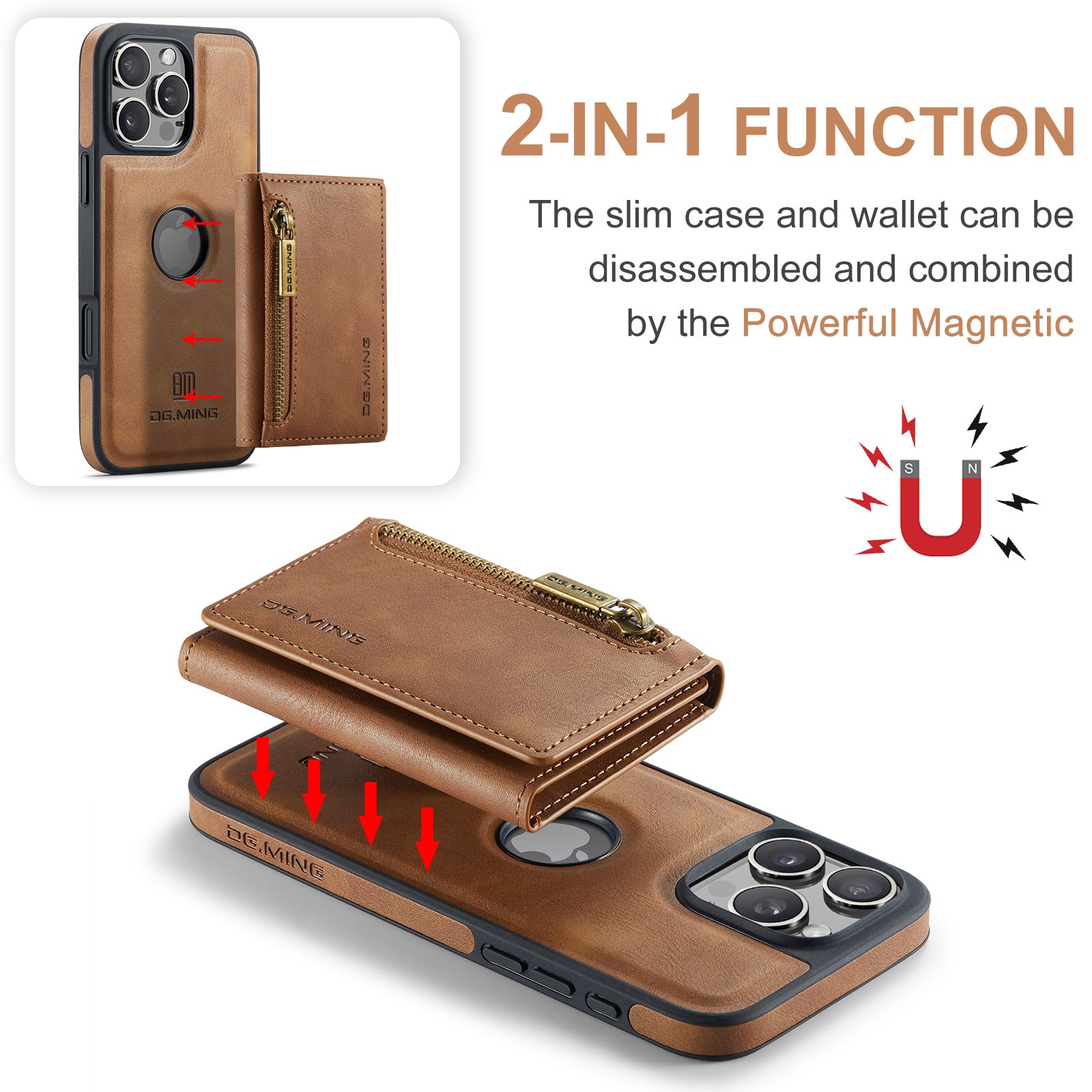 DG.Ming Magnetic Wallet Case for iPhone 16 Pro Max