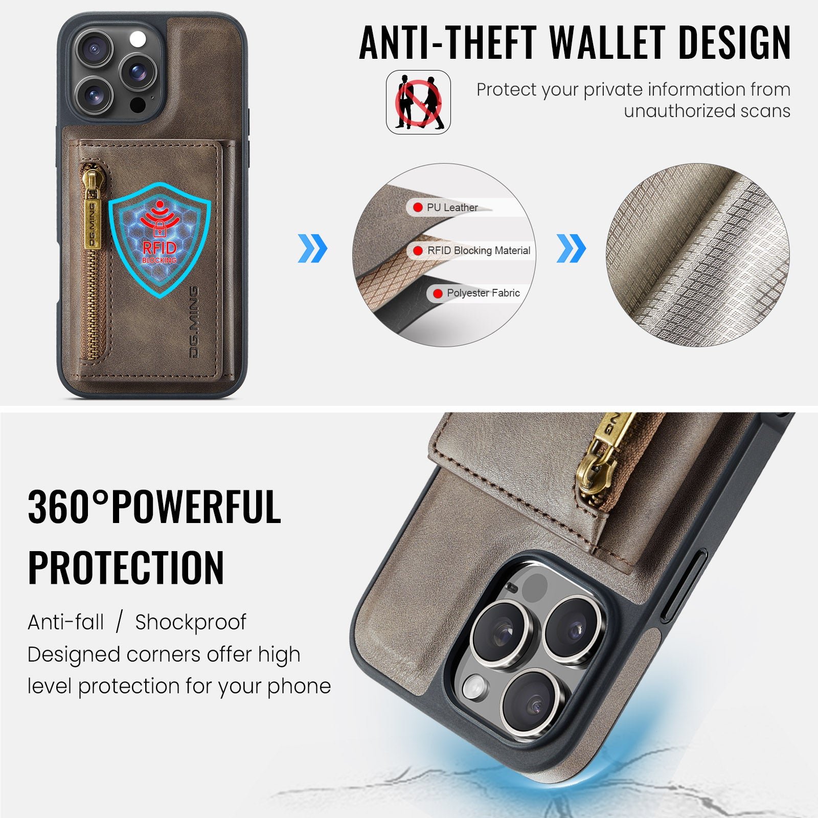 DG.Ming Magnetic Wallet Case for iPhone 16 Pro Max