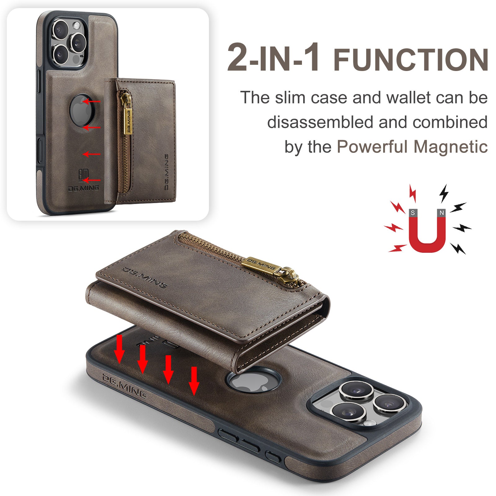 DG.Ming Magnetic Wallet Case for iPhone 16 Pro Max