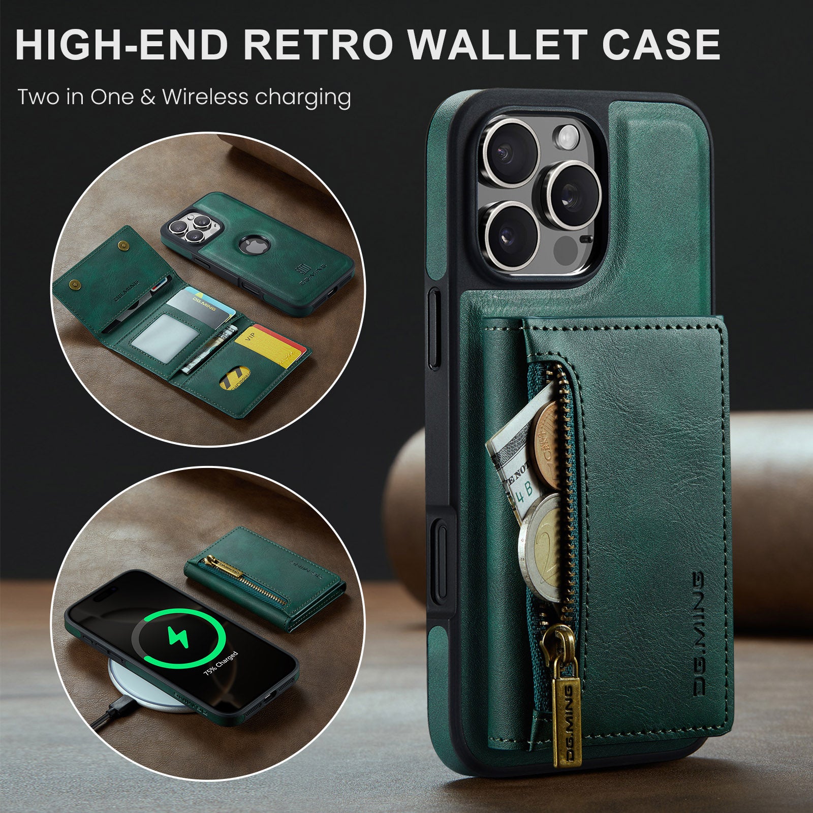 DG.Ming Magnetic Wallet Case for iPhone 16 Pro Max