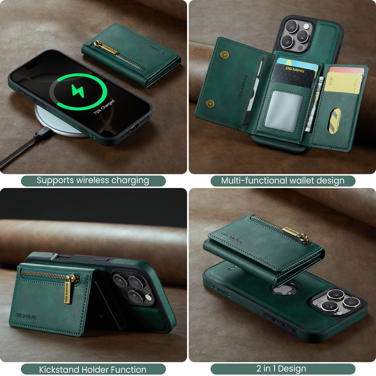 DG.Ming Magnetic Wallet Case for iPhone 16 Pro Max