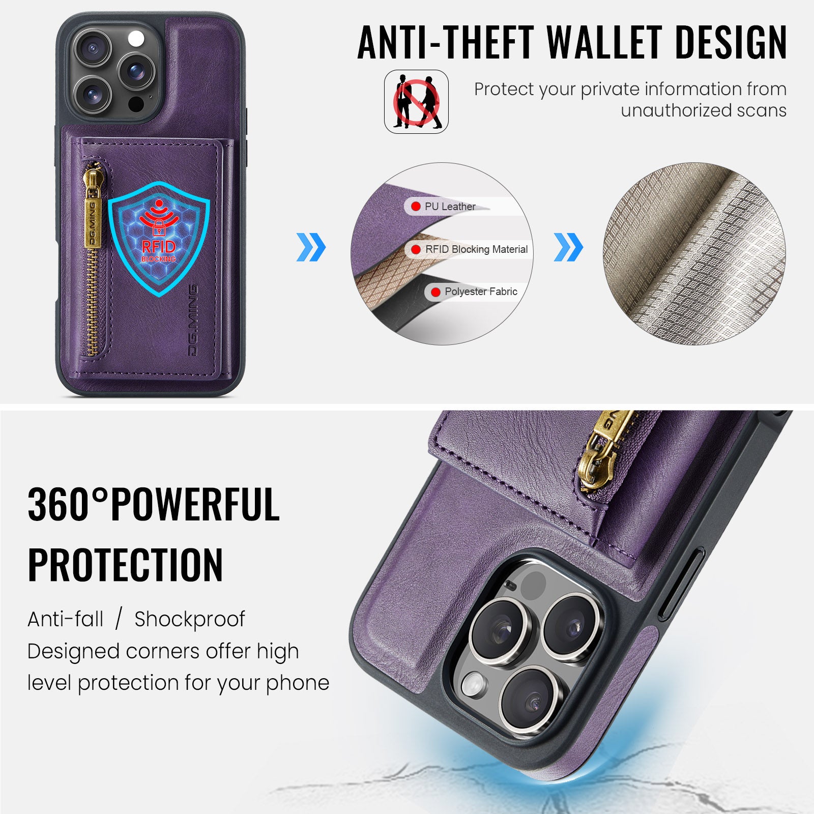 DG.Ming Magnetic Wallet Case for iPhone 16 Pro Max