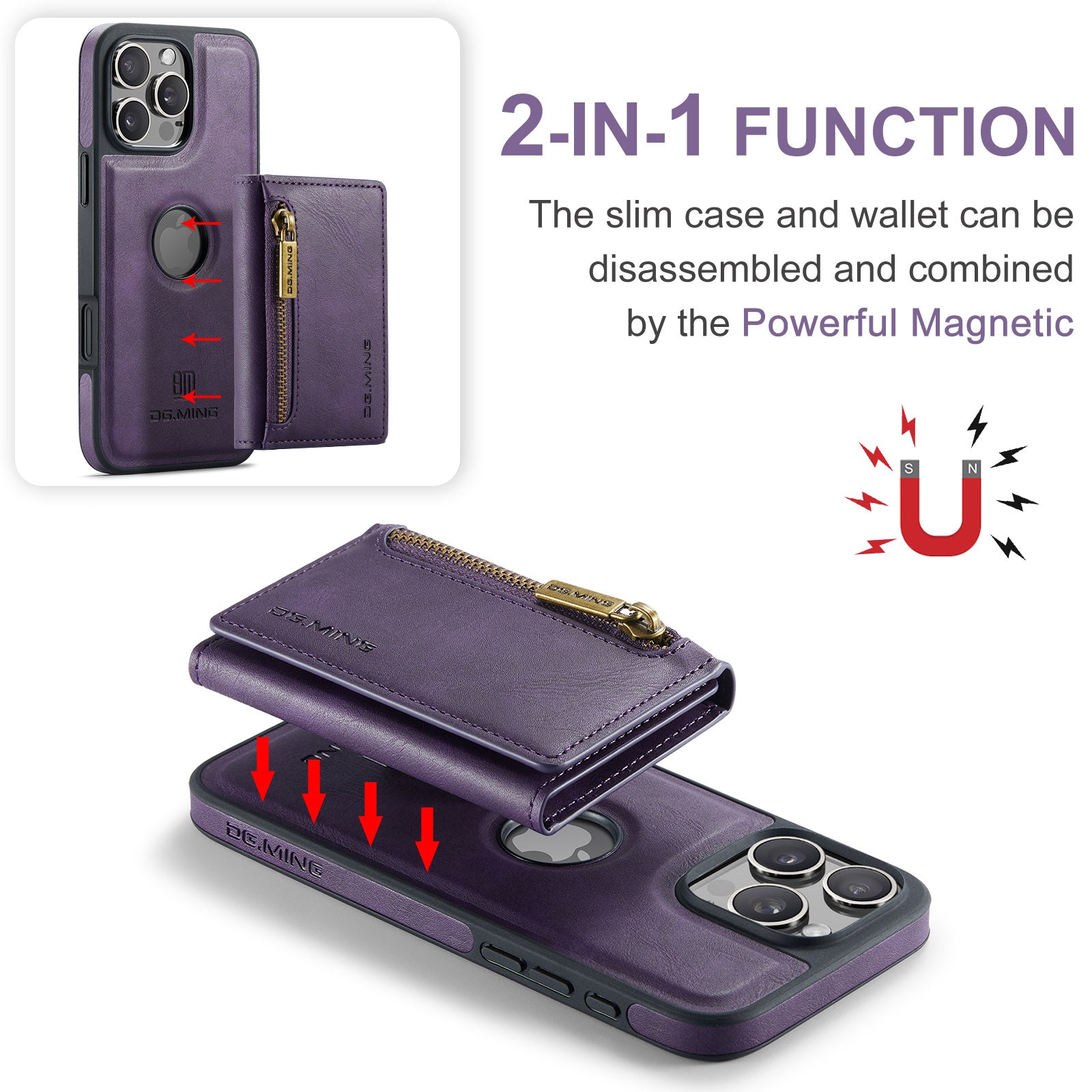 DG.Ming Magnetic Wallet Case for iPhone 16 Pro Max