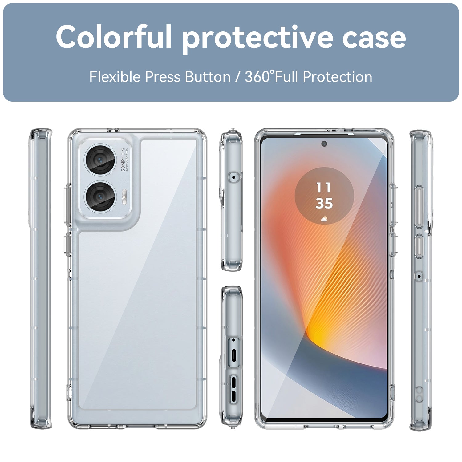 Motorola Moto Edge 50 Fusion Soft TPU Bumper Case (Clear)