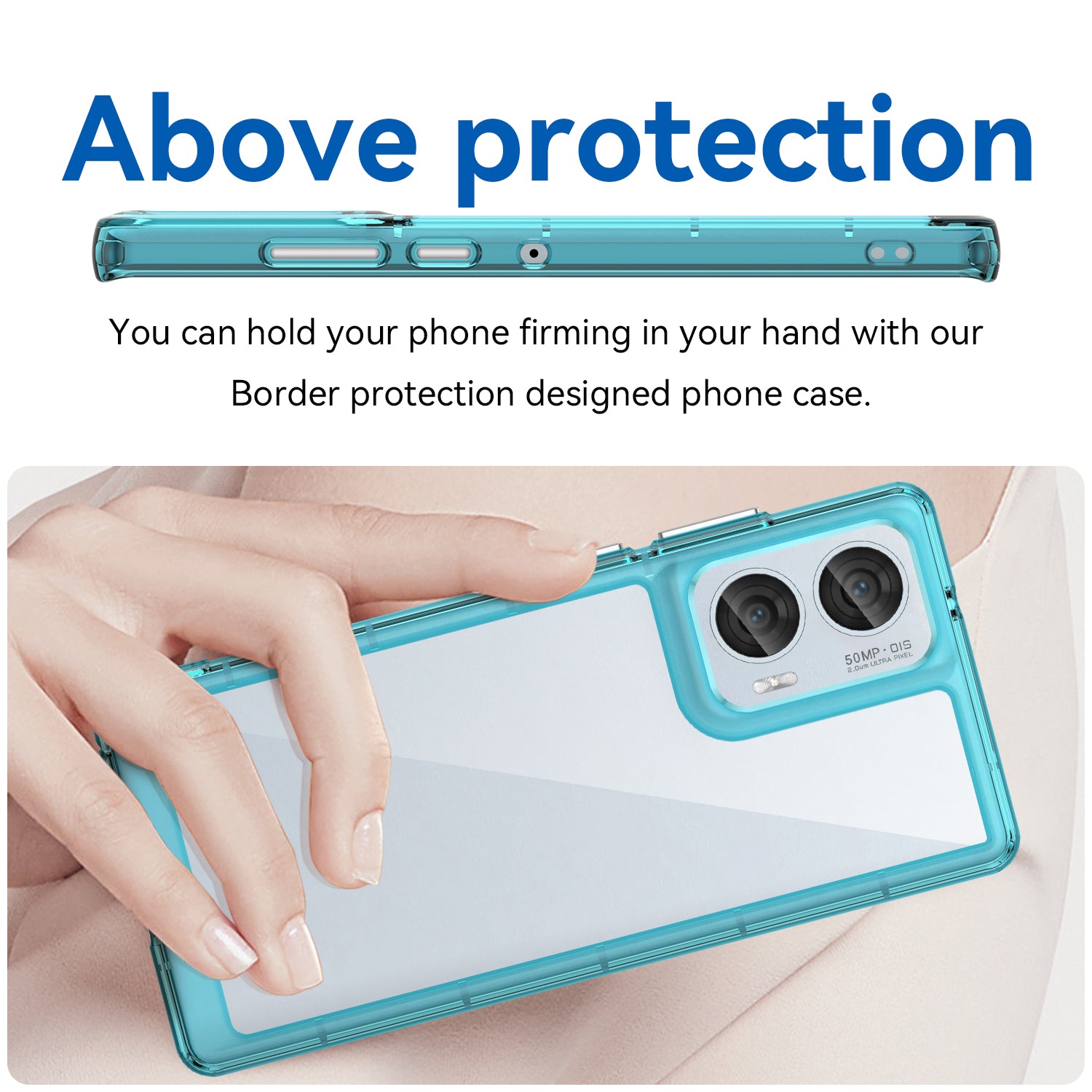 Motorola Moto Edge 50 Fusion Soft TPU Bumper Case (Clear Blue)