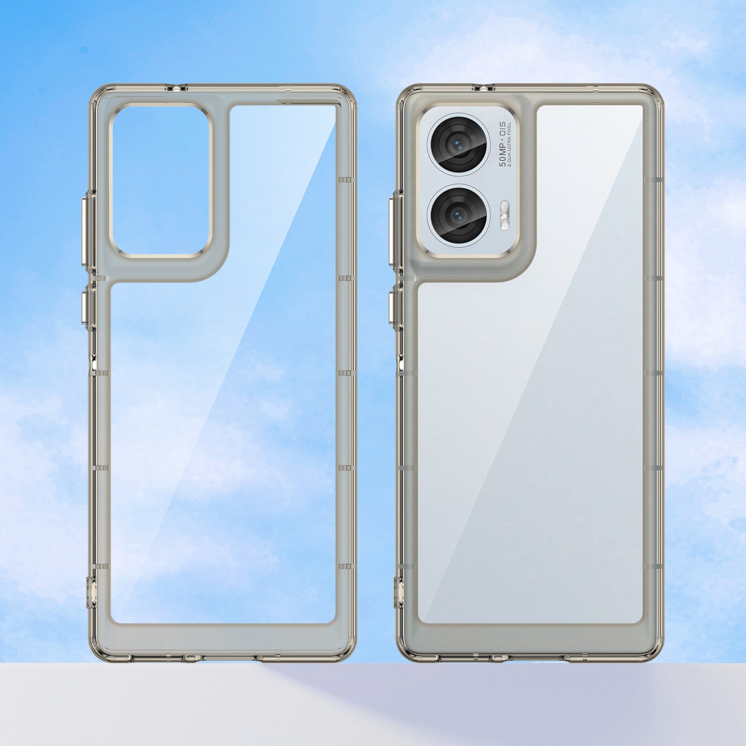 Motorola Moto Edge 50 Fusion Soft TPU Bumper Case (Clear Grey)