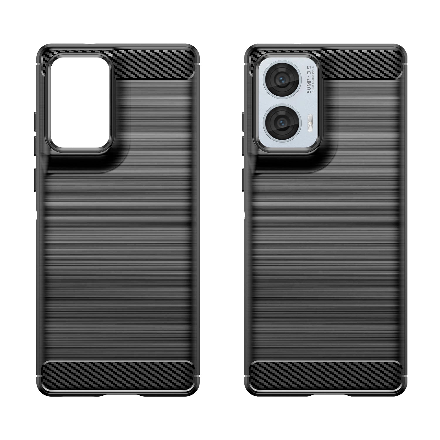 Motorola Moto Edge 50 Fusion Carbon Fibre Brushed Case (Black)