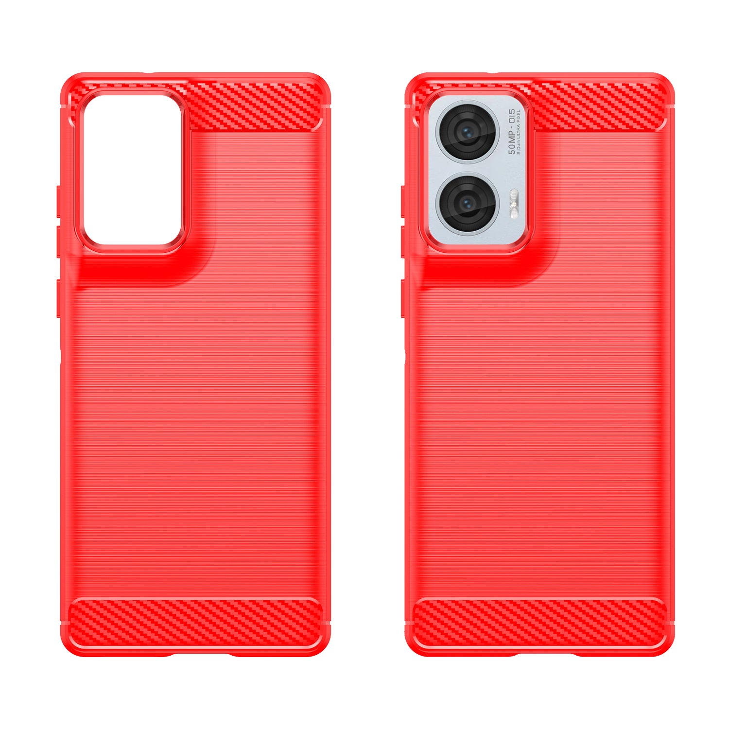 Motorola Moto Edge 50 Fusion Carbon Fibre Brushed Case (Red)