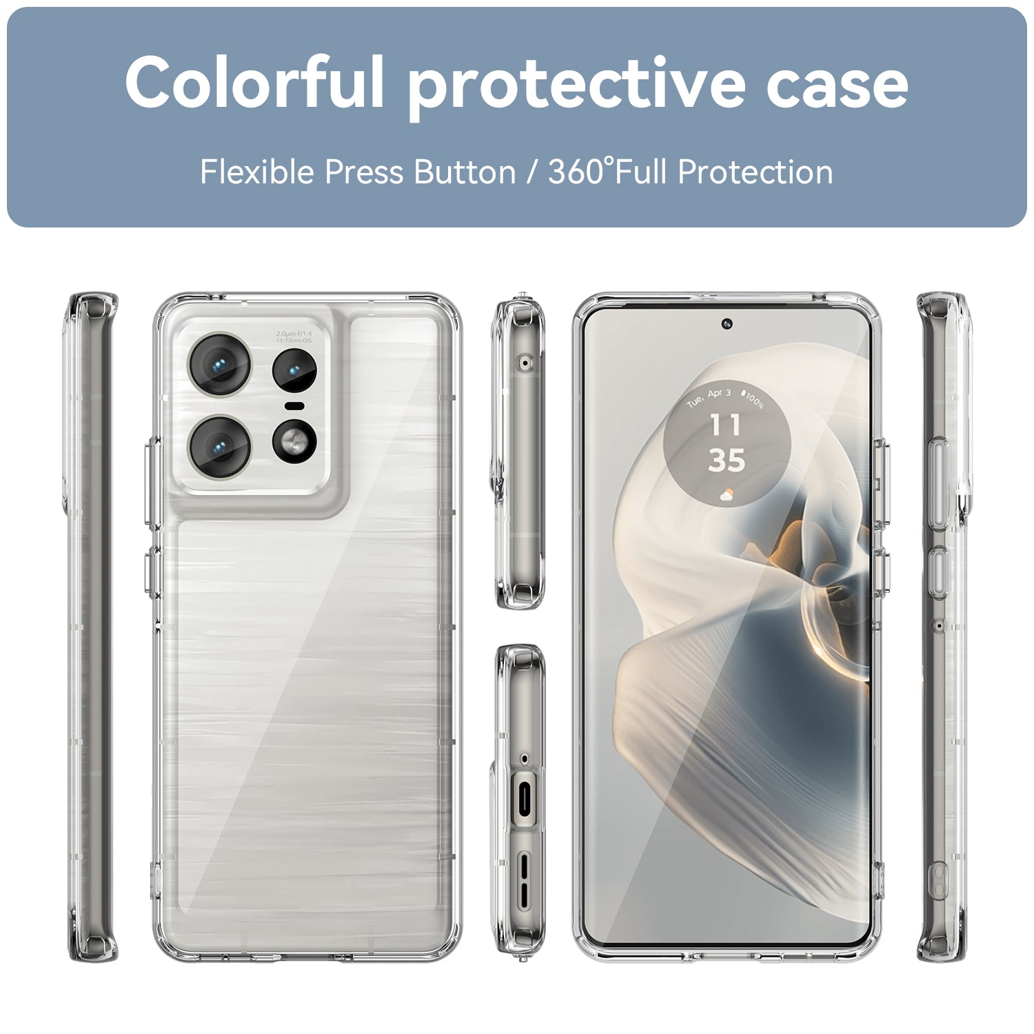 Motorola Moto Edge 50 Pro Soft TPU Bumper Case (Clear)