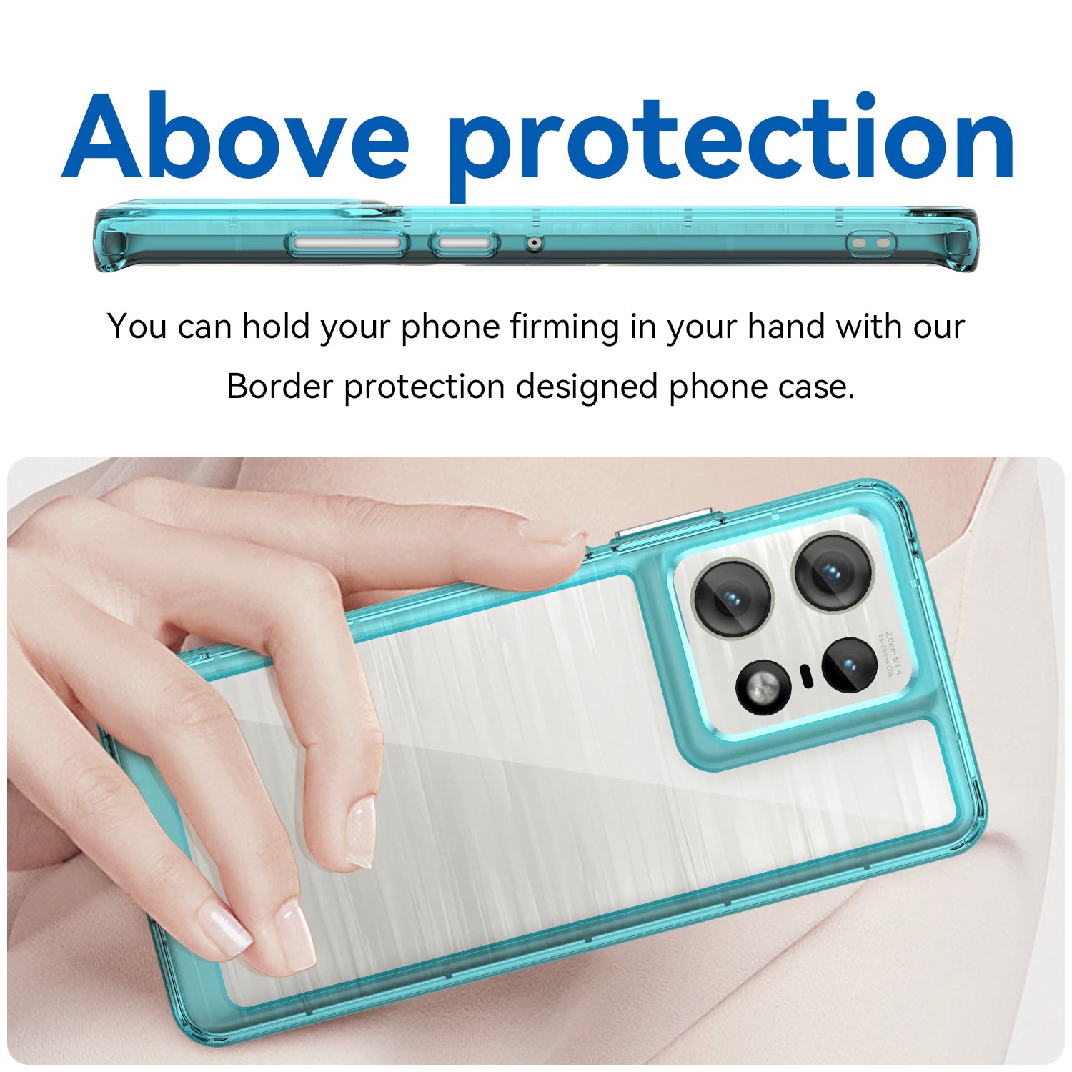 Motorola Moto Edge 50 Pro Soft TPU Bumper Case (Clear Blue)