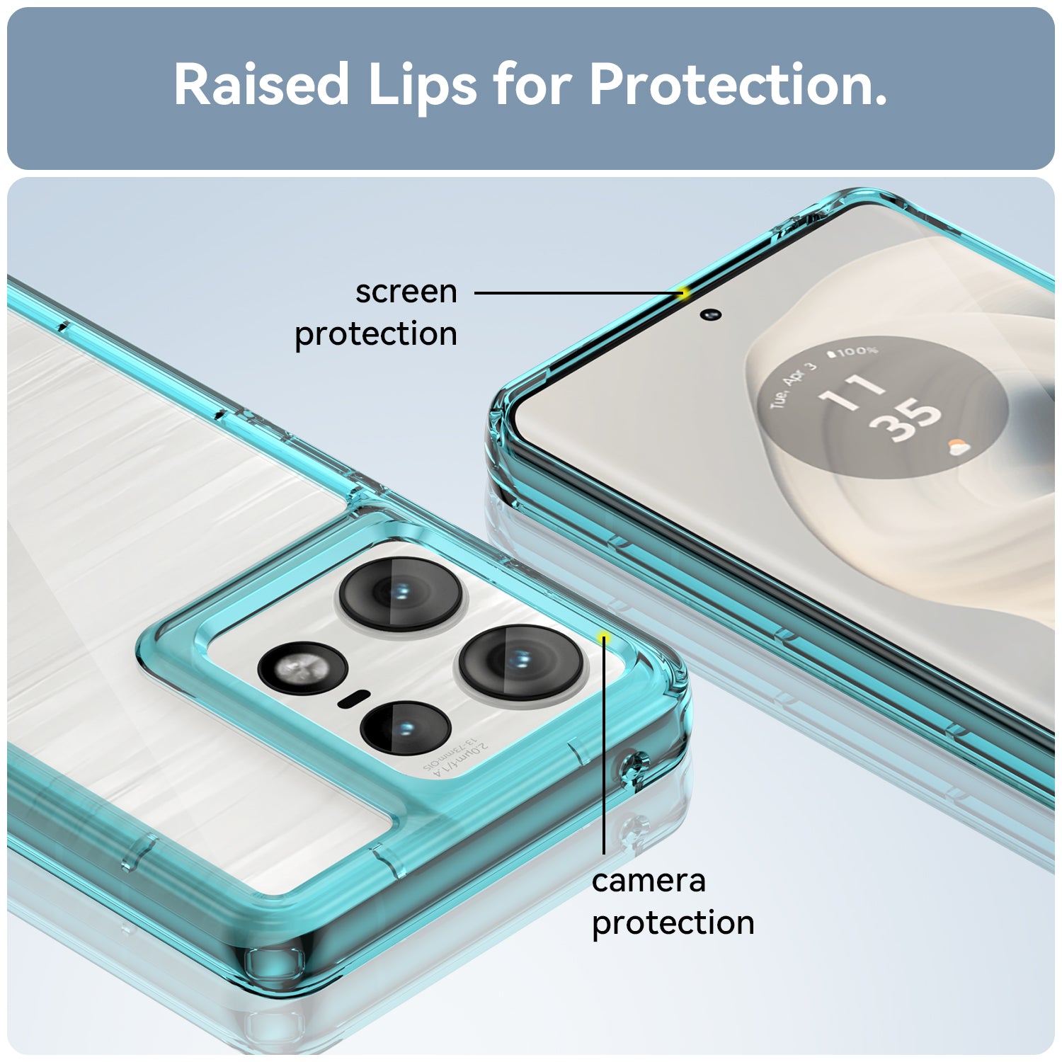 Motorola Moto Edge 50 Pro Soft TPU Bumper Case (Clear Blue)