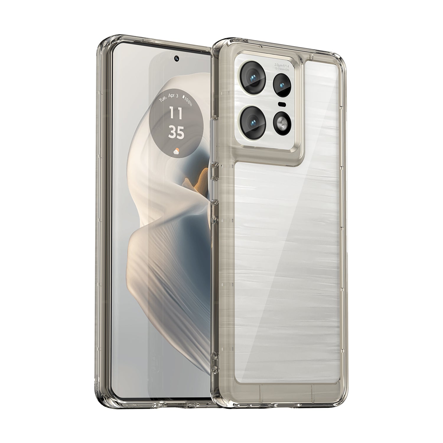 Motorola Moto Edge 50 Pro Soft TPU Bumper Case (Clear Grey)