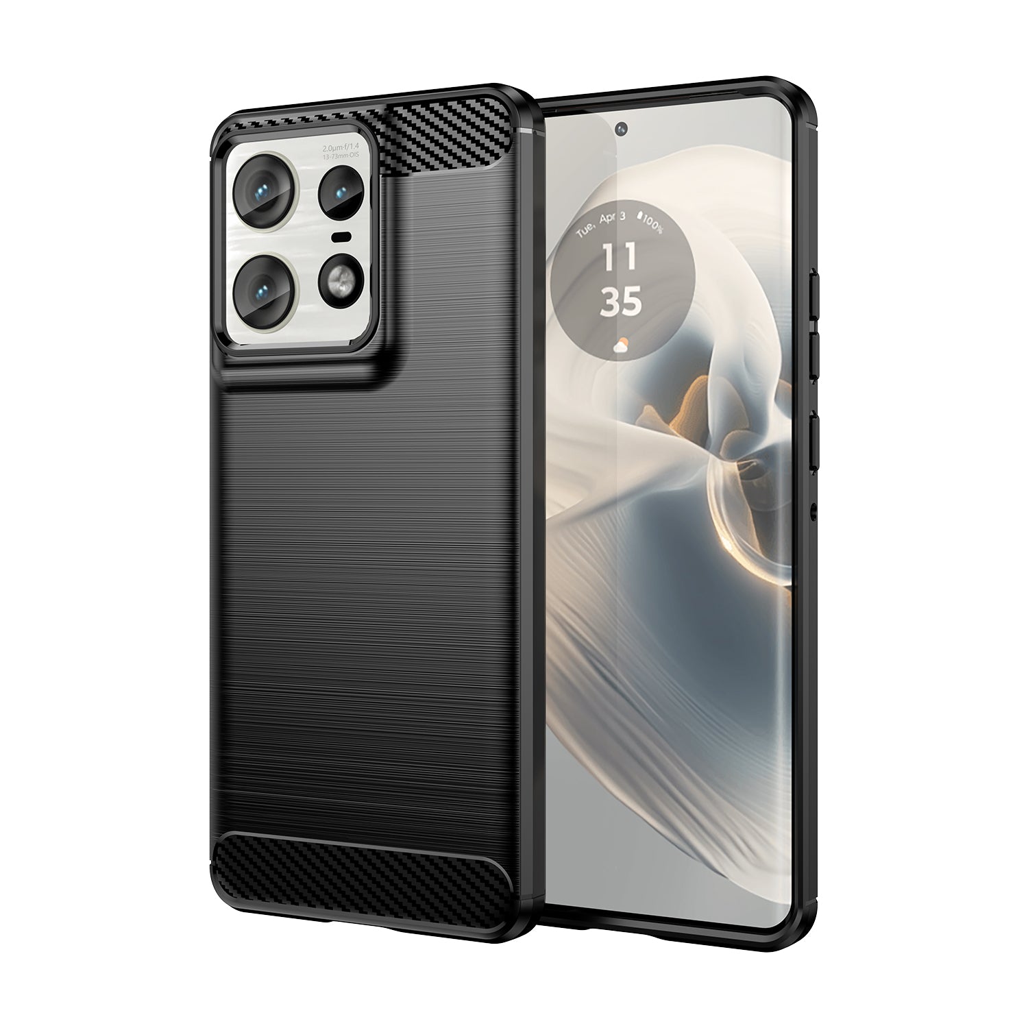 Motorola Moto Edge 50 Pro Carbon Fibre Brushed Case (Black)