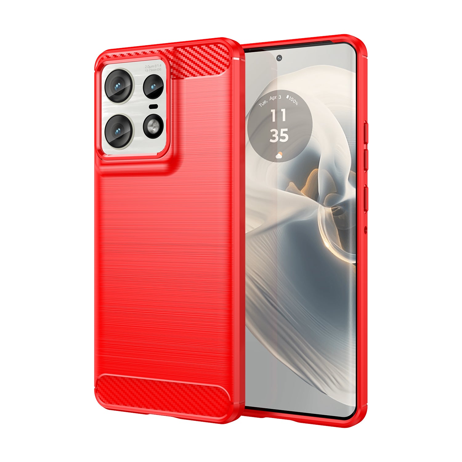 Motorola Moto Edge 50 Pro Carbon Fibre Brushed Case (Red)