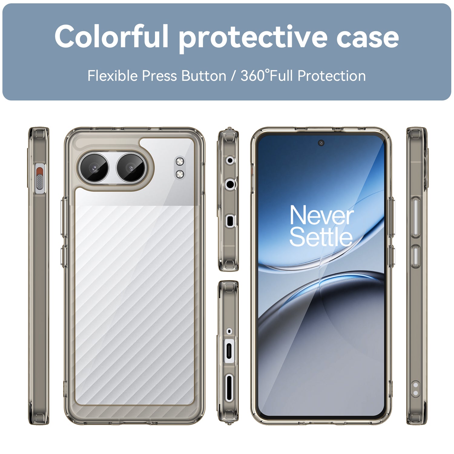 OnePlus Nord 4 Soft TPU Bumper Case (Clear Grey)