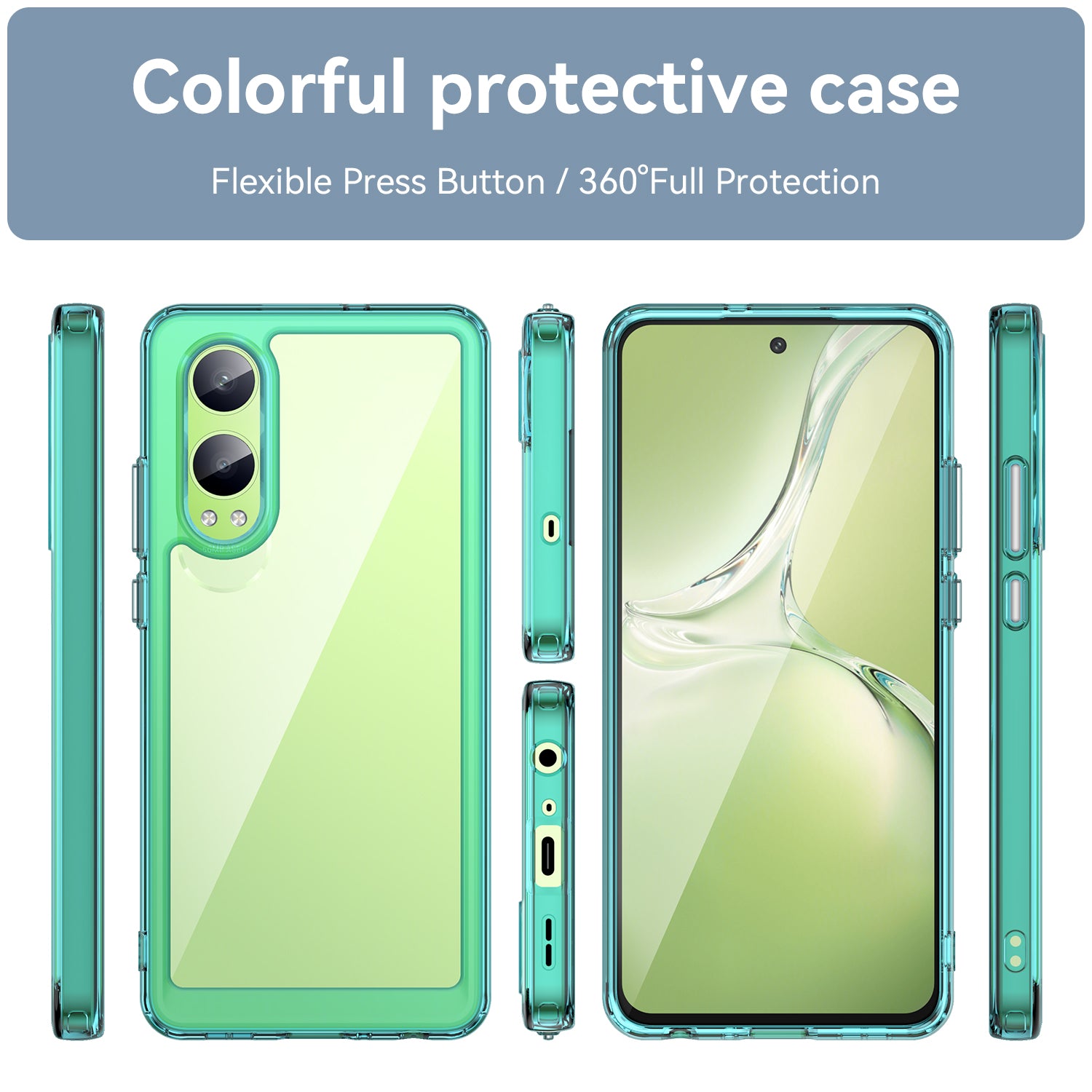 OnePlus Nord CE4 Lite Soft TPU Bumper Case (Clear Blue)