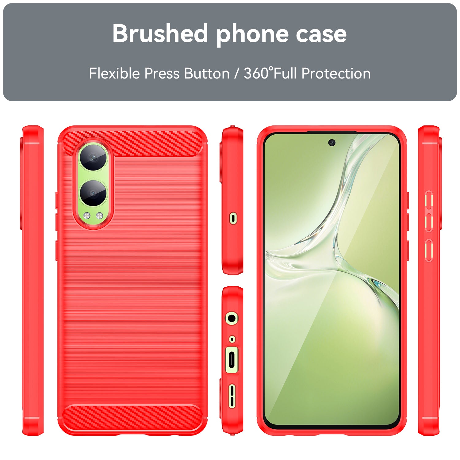 OnePlus Nord CE4 Lite Carbon Fibre Brushed Case (Red)