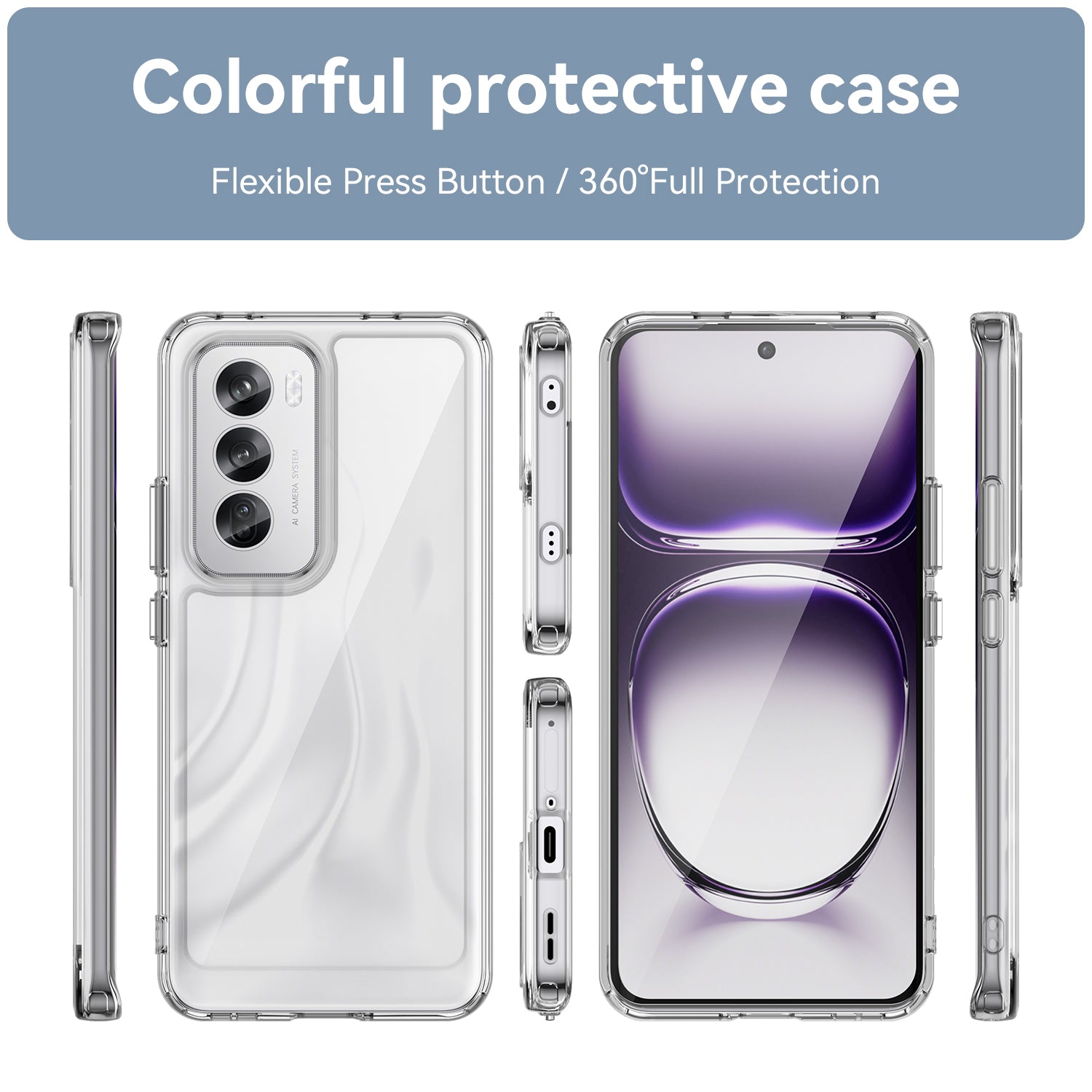 OPPO Reno 12 Soft TPU Bumper Case (Clear)