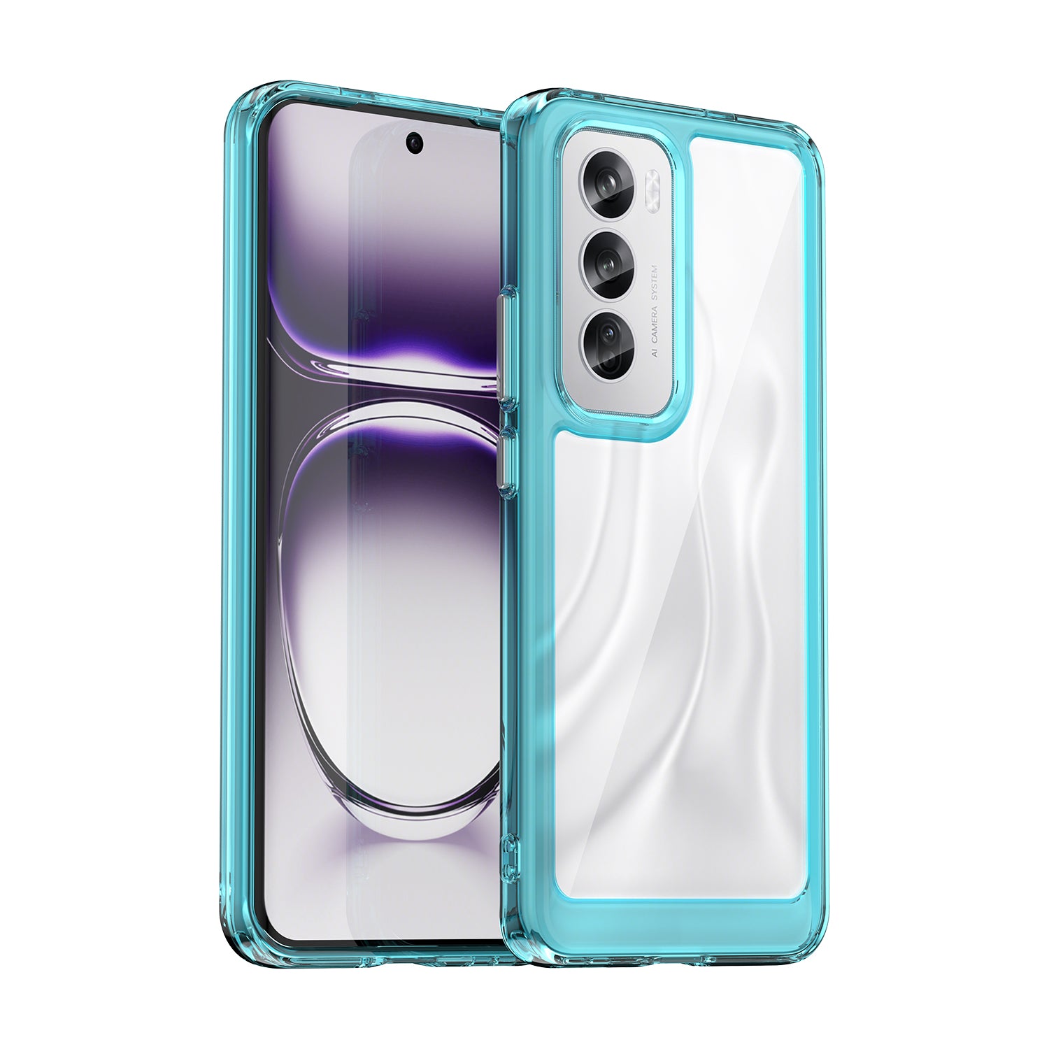 OPPO Reno 12 Soft TPU Bumper Case (Clear Blue)