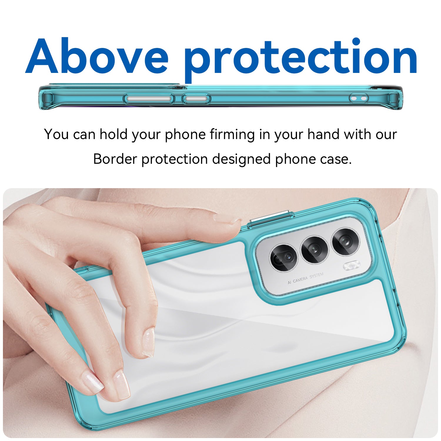 OPPO Reno 12 Soft TPU Bumper Case (Clear Blue)