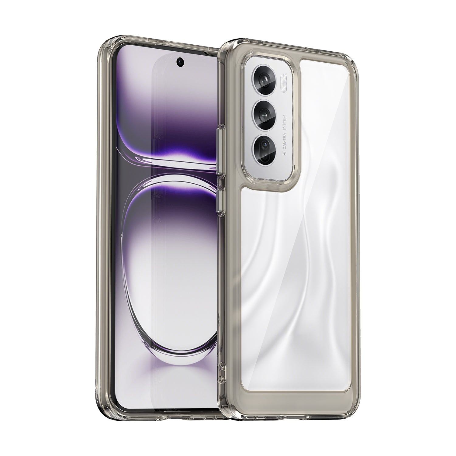 OPPO Reno 12 Soft TPU Bumper Case (Clear Grey)