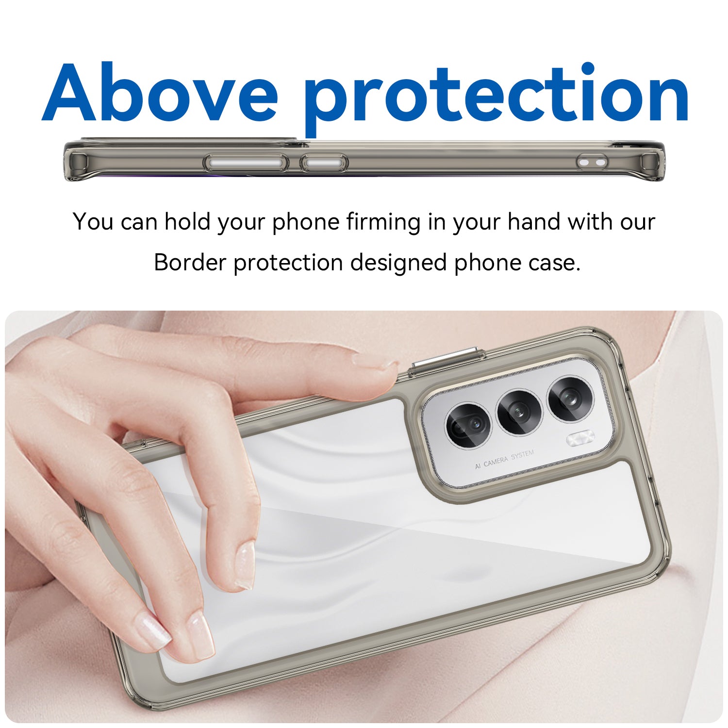 OPPO Reno 12 Soft TPU Bumper Case (Clear Grey)