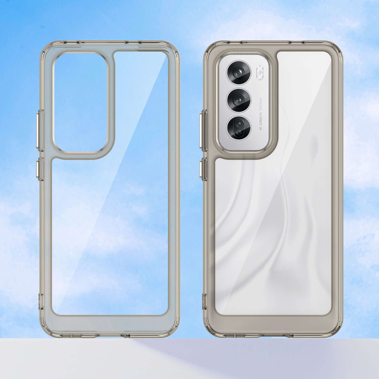 OPPO Reno 12 Soft TPU Bumper Case (Clear Grey)