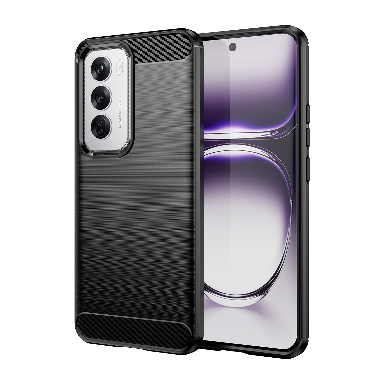 OPPO Reno 12 Carbon Fibre Brushed Case (Black)