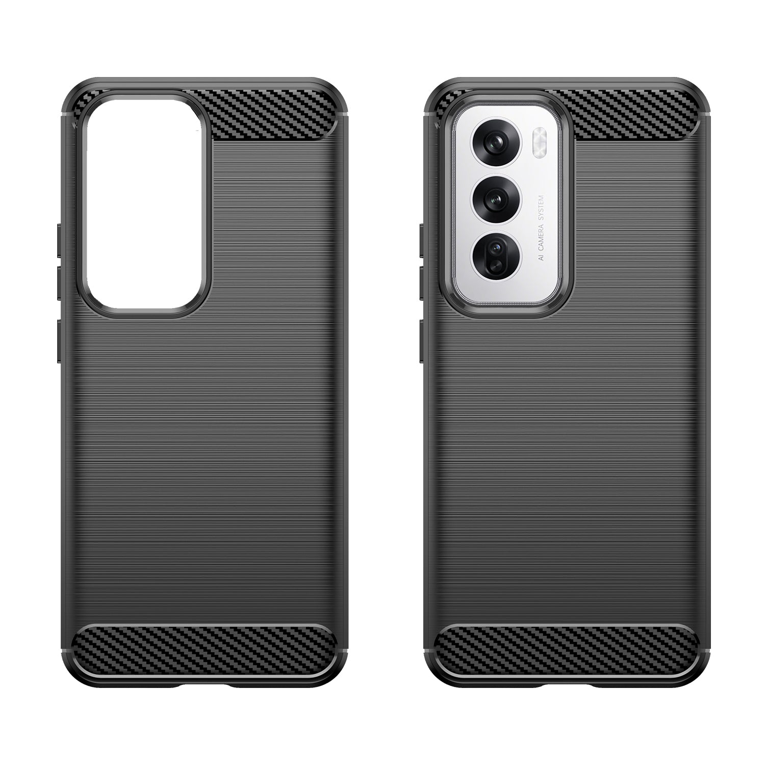 OPPO Reno 12 Carbon Fibre Brushed Case (Black)