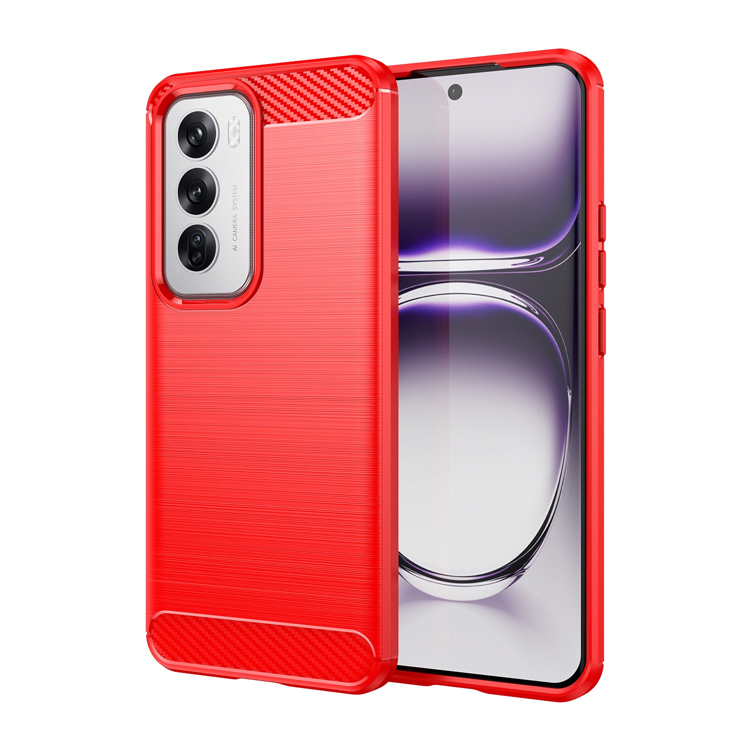 OPPO Reno 12 Carbon Fibre Brushed Case (Red)