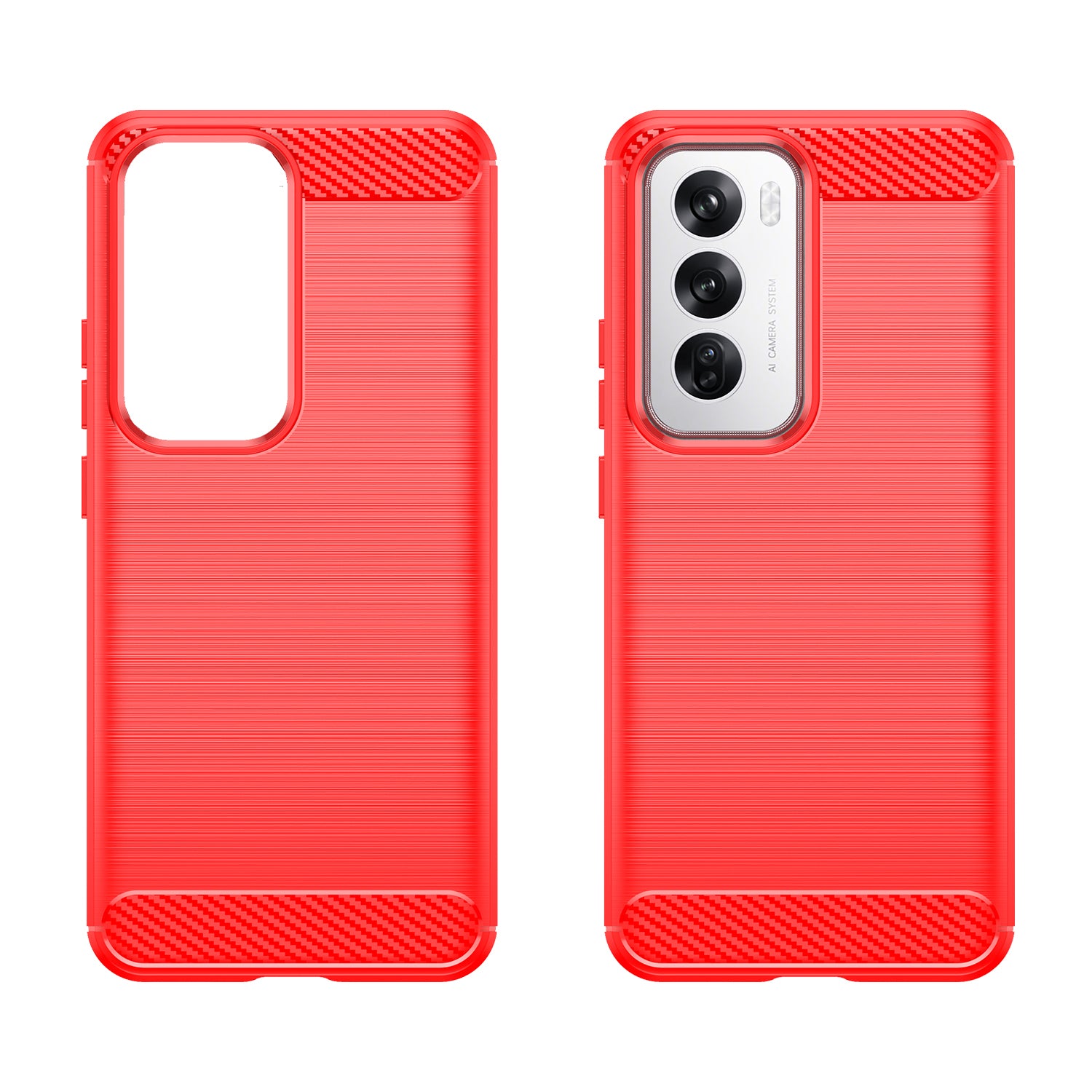 OPPO Reno 12 Carbon Fibre Brushed Case (Red)