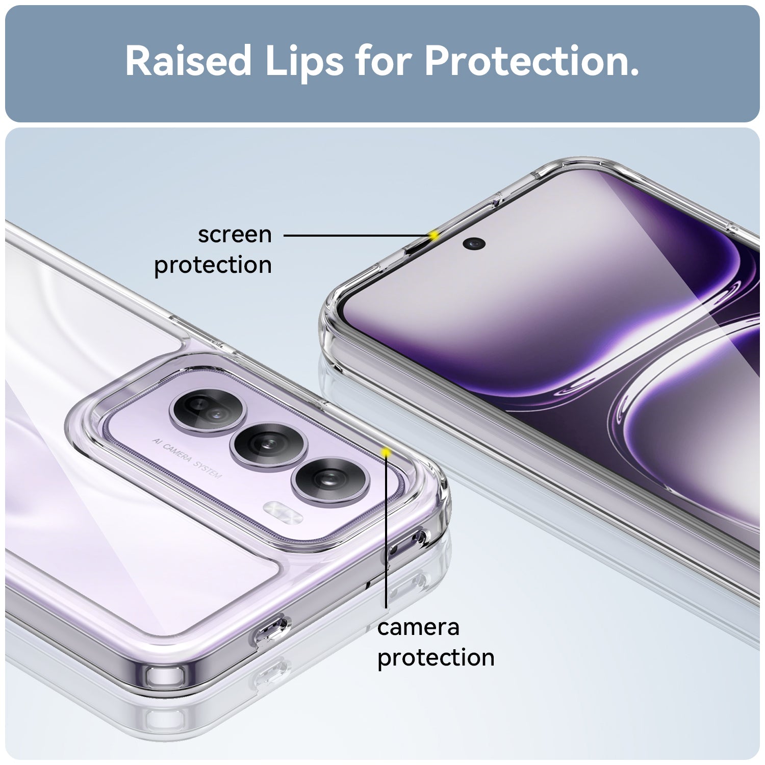 OPPO Reno 12 Pro Soft TPU Bumper Case (Clear)