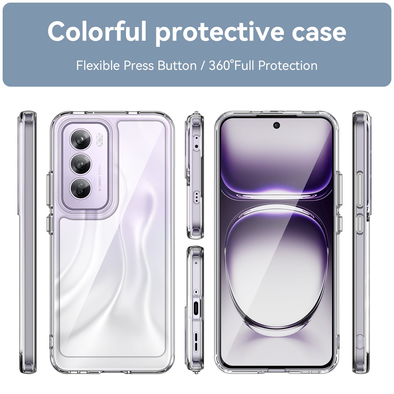 OPPO Reno 12 Pro Soft TPU Bumper Case (Clear)