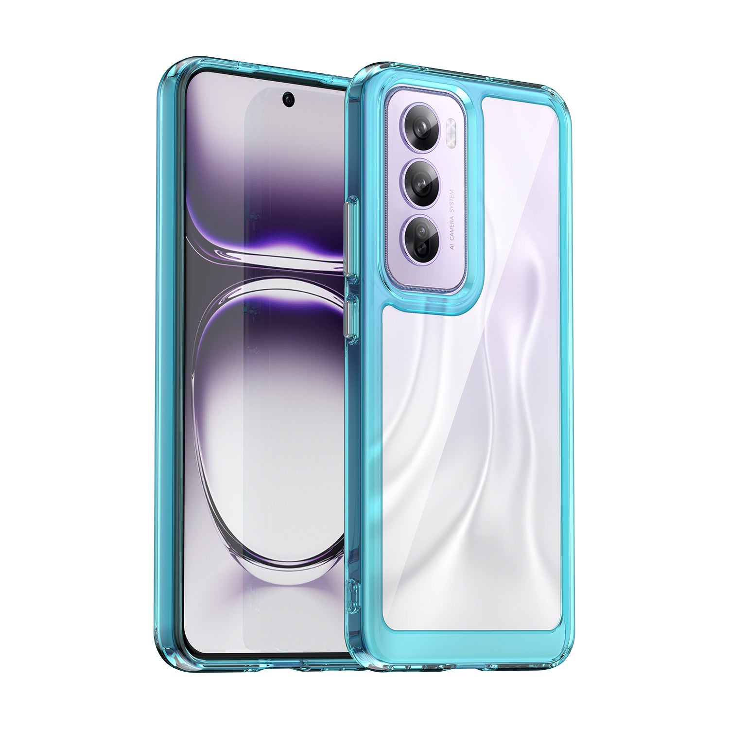 OPPO Reno 12 Pro Soft TPU Bumper Case (Clear Blue)