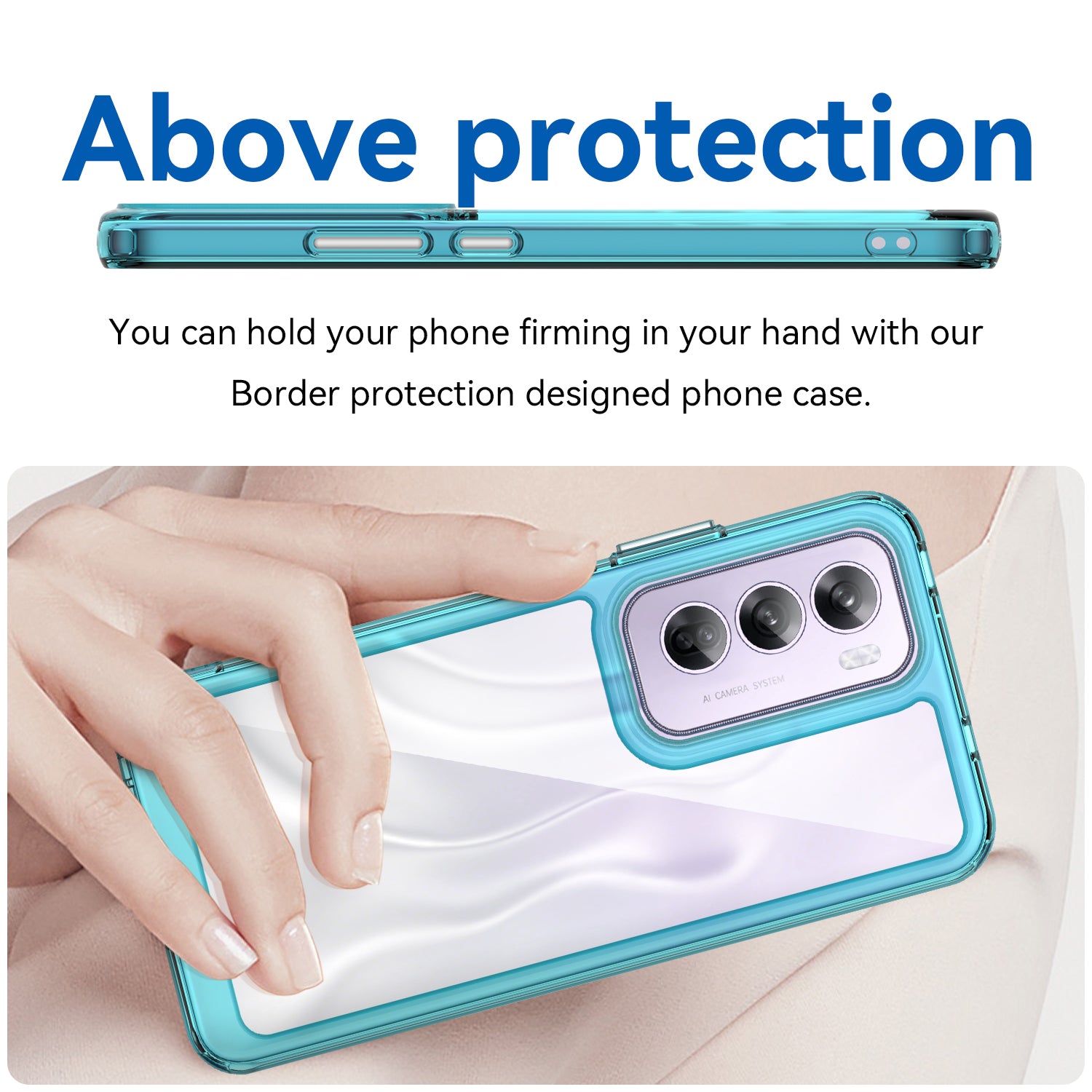 OPPO Reno 12 Pro Soft TPU Bumper Case (Clear Blue)