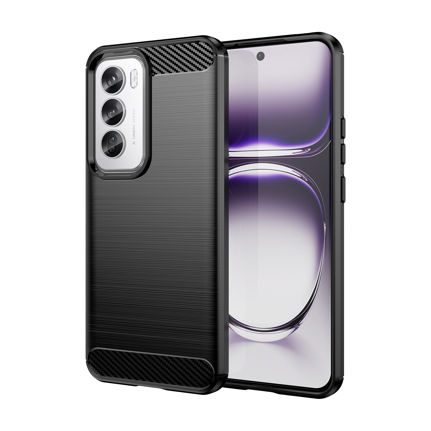 OPPO Reno 12 Pro Carbon Fibre Brushed Case (Black)