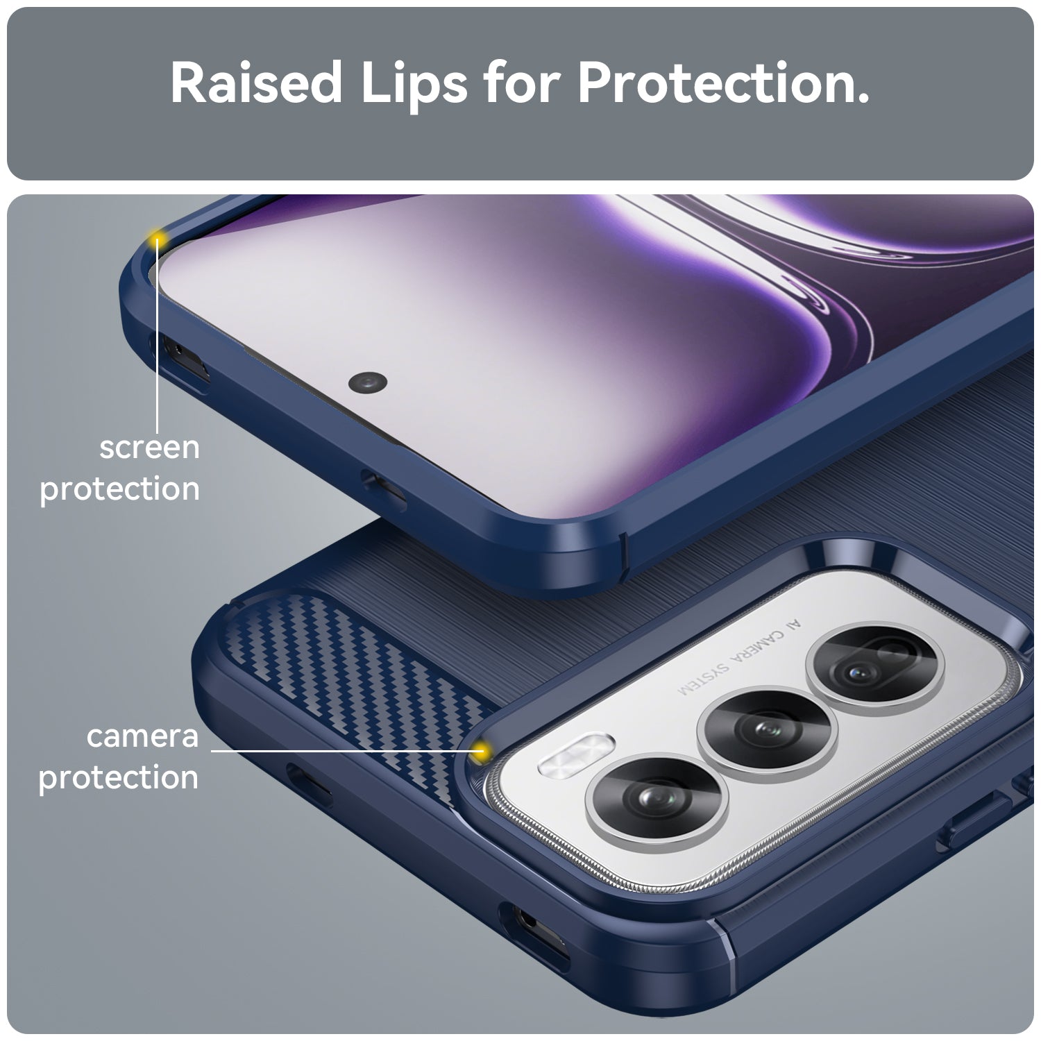 OPPO Reno 12 Pro Carbon Fibre Brushed Case (Navy)