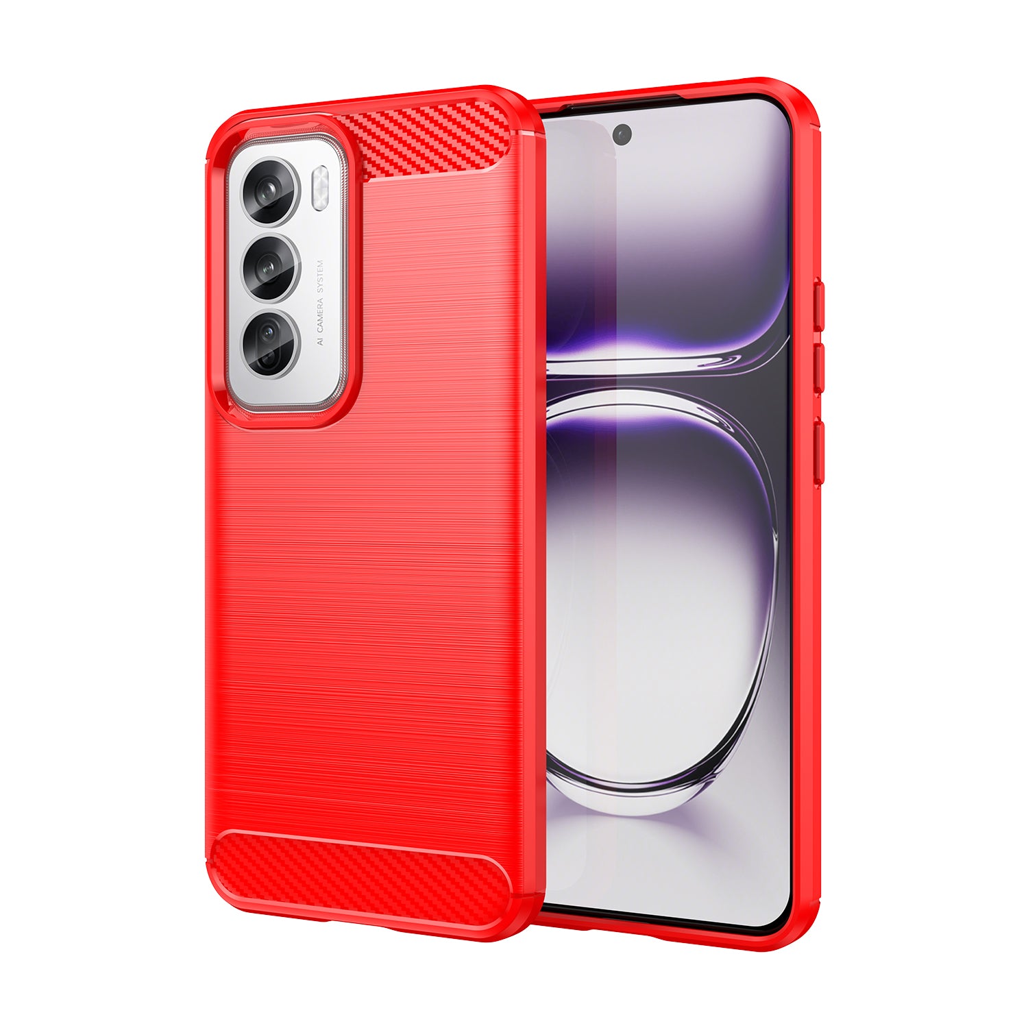 OPPO Reno 12 Pro Carbon Fibre Brushed Case (Red)