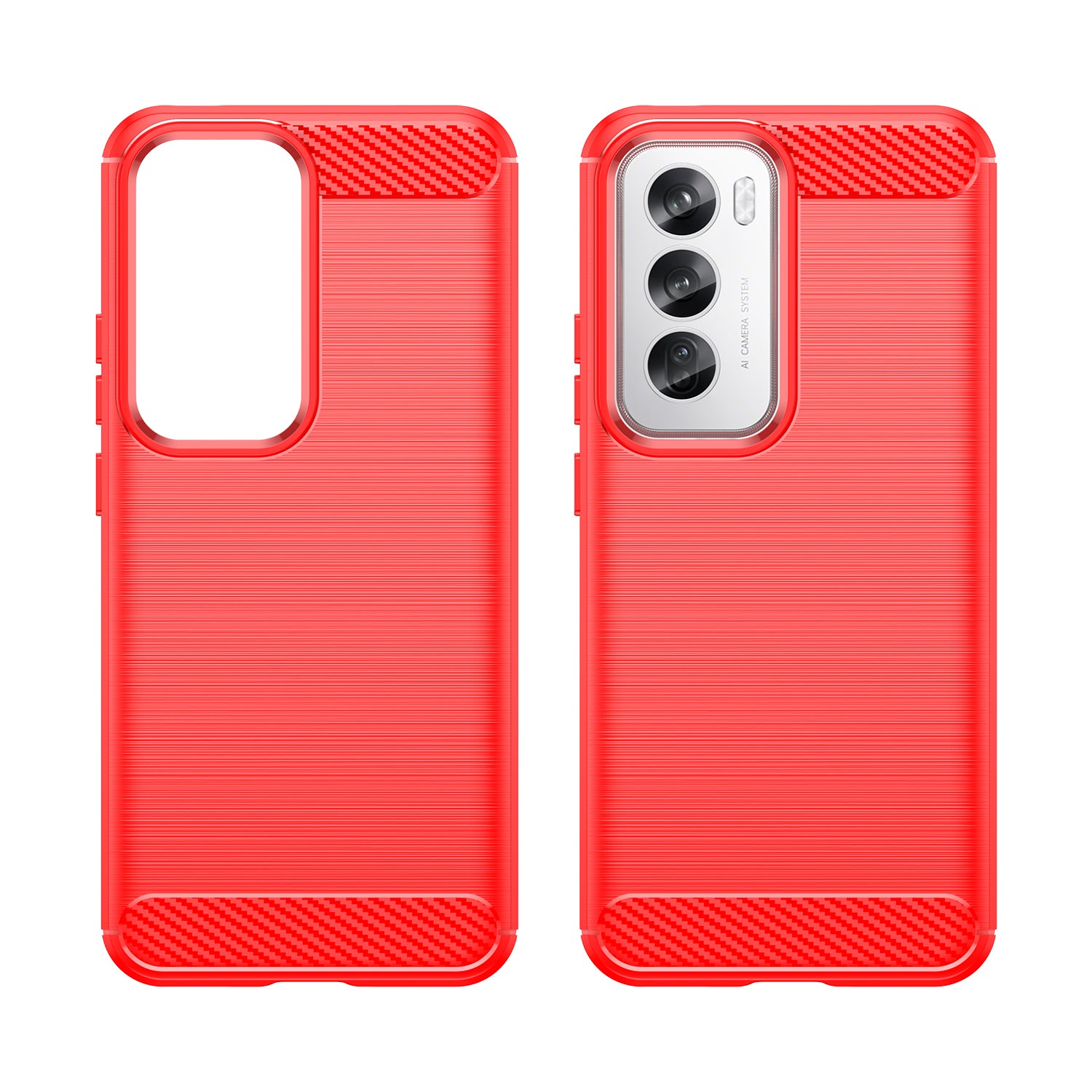 OPPO Reno 12 Pro Carbon Fibre Brushed Case (Red)